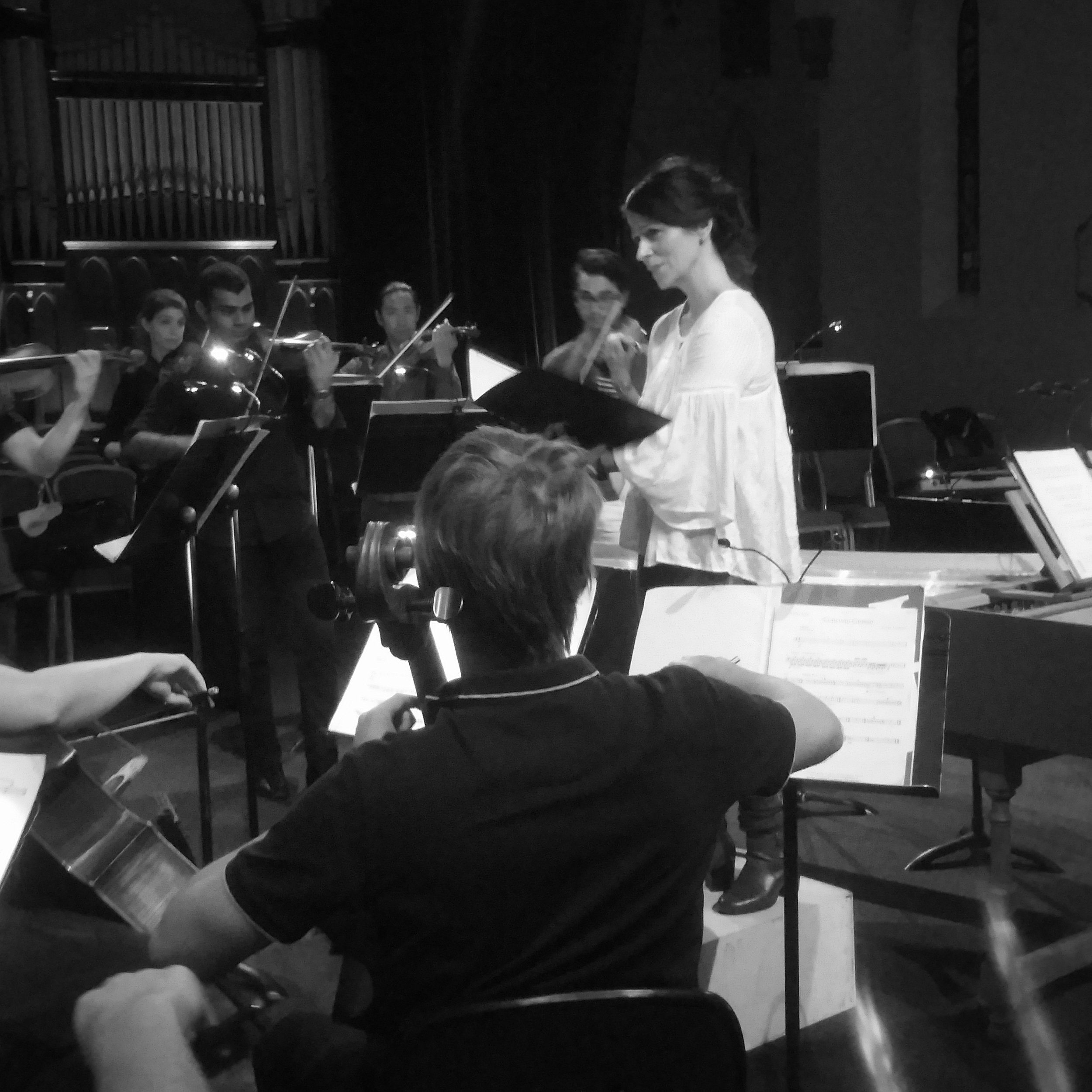 Natalie Christie Peluso in rehearsal with Camerata